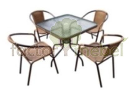 Комплект мебели CDC01/CDT016-120х70 Brown 4Pcs Квадратный