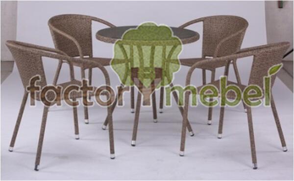 Комплект мебели T282BNT/Y137C-W56 Light Brown 4Pcs