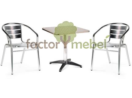 Комплект мебели LFT-3059/T3125-60x60 Silver 2Pcs